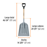 Pala sanitaria cabeza plástica, puño 'Y', mango 27', TRUPER