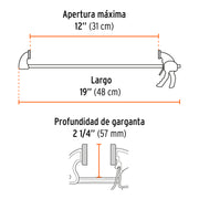 Prensa de ajuste rápido de 12'con cuerpo de nylon, TRUPER
