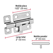 Pasador de barril de acero cromo 2', HERMEX