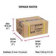 Pasador de barril 3' de acero acabado negro, HERMEX