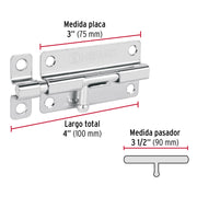 Pasador de barril de acero cromo 4', HERMEX