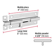 Pasador de barril de acero cromo 5', HERMEX