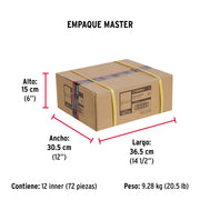 Pasador de barril de acero latón 6', HERMEX