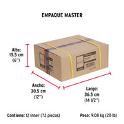 Pasador de barril de acero cromo 6', HERMEX