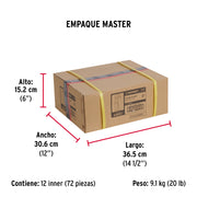 Pasador de barril 6' de acero acabado negro, HERMEX