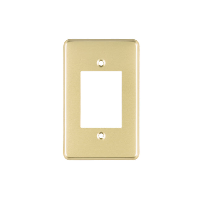 Placa 3 módulos, de aluminio, línea Económica, VOLTECK