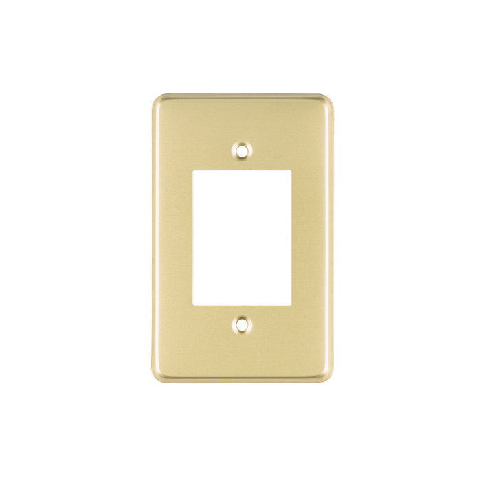 Placa 3 módulos, de aluminio, línea Económica, VOLTECK