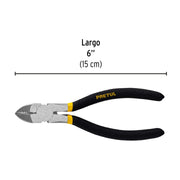 Pinza de corte diagonal 6' mango de PVC, PRETUL