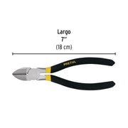 Pinza de corte diagonal 7' mango de PVC, PRETUL