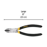 Pinza de corte diagonal 8' mango de PVC, PRETUL