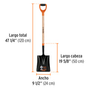 Pala cuadrada T-2000, puño offset 'Y', mango 36', TRUPER