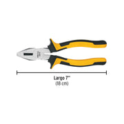 Pinza para electricista 7' mango Comfort Grip, PRETUL