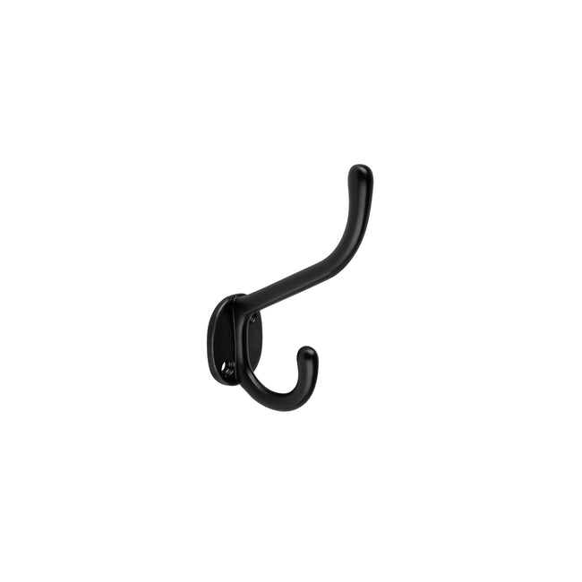 Gancho doble largo y corto tipo perchero, 11 cm, negro