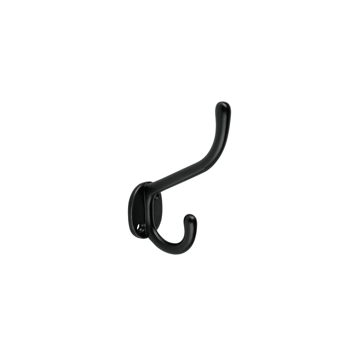 Gancho doble largo y corto tipo perchero, 11 cm, negro
