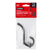 Gancho doble largo y corto tipo perchero, 11 cm, negro