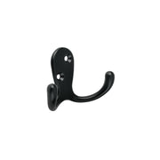 Gancho doble tipo perchero, 7 cm, negro, HERMEX