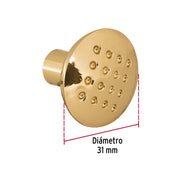 Perilla metálica estilo 'Contempo', latón brillante, HERMEX