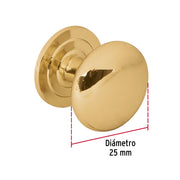 Perilla metálica estilo 'Arco', latón brillante, HERMEX