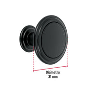 Perilla estilo 'Moderno' acabado negro, HERMEX
