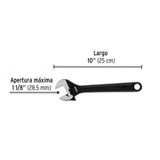 Llave ajustable (perico) 10' pavonada, PRETUL