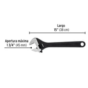Llave ajustable (perico) 15' pavonada, PRETUL