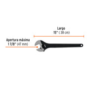 Llave ajustable (perico) 15' profesional pavonada, EXPERT