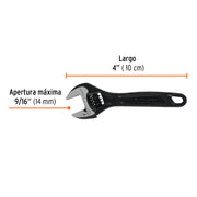 Llave ajustable (perico) 4' profesional pavonada, EXPERT