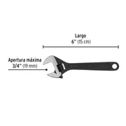 Llave ajustable (perico) 6' pavonada, PRETUL