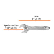 Llave ajustable (perico) 8' profesional cromada, EXPERT