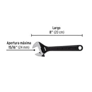 Llave ajustable (perico) 8' pavonada, PRETUL