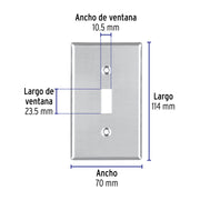 Placa de Acero Inox. para interruptor vertical, Standard