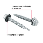 50 pijas #14 x 2' hexagonal, punta broca con rondana