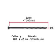 100 pijas #10 x 4'cabeza plana phillips multiusos