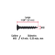 100 pijas #10 x 1-1/4'cabeza plana phillips multiusos