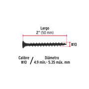 100 pijas #10 x 2'cabeza plana phillips multiusos