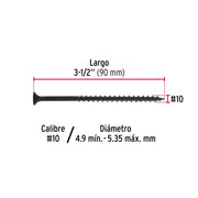 100 pijas #10 x 3-1/2'cabeza plana phillips multiusos