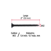 100 pijas #12 x 2'cabeza plana phillips multiusos