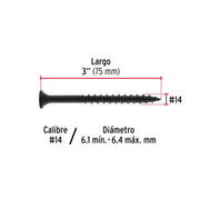 100 pijas #14 x 3'cabeza plana phillips multiusos