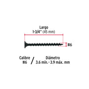 100 pijas #6 x 1-3/4'cabeza plana phillips multiusos