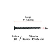 100 pijas #6 x 2'cabeza plana phillips multiusos