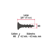 100 pijas #8 x 3/4'cabeza plana phillips multiusos