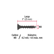100 pijas #8 x 1'cabeza plana phillips multiusos