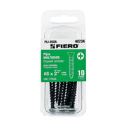 Blíster 10 pijas #8 x 2' cabeza plana phillips multiusos