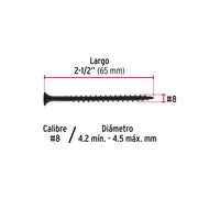 100 pijas #8 x 2-1/2'cabeza plana phillips multiusos