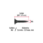 100 pijas #6x3/4'cabeza plana phillips multiusos cuerda fina