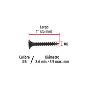100 pijas #6 x 1'cabeza plana phillips multiusos cuerda fina