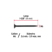 100pijas#6x1-5/8'cabeza plana phillips multiusos cuerda fina