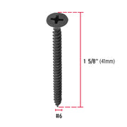 100pijas#6x1-5/8'cabeza plana phillips multiusos cuerda fina