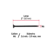 100 pijas #6 x 2'cabeza plana phillips multiusos cuerda fina