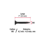 100 pijas #8 x 1'cabeza plana phillips multiusos cuerda fina
